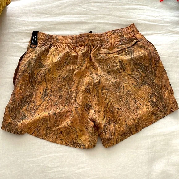 Everest Isles Luxury Swim Trunks – Marble PrintBrown & OrangeMen’s Medium